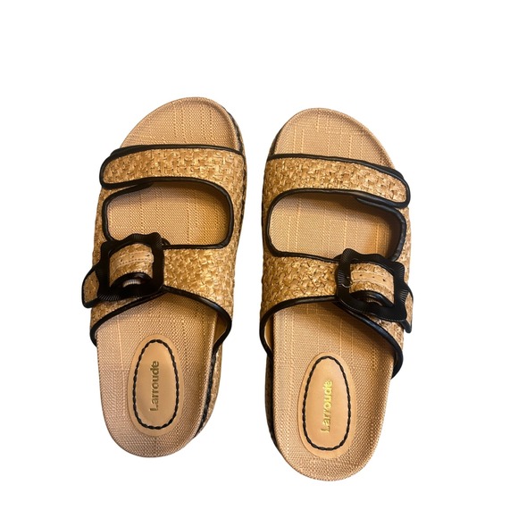 Larroude Raffia Platform Slides – NEW - Picture 2 of 5